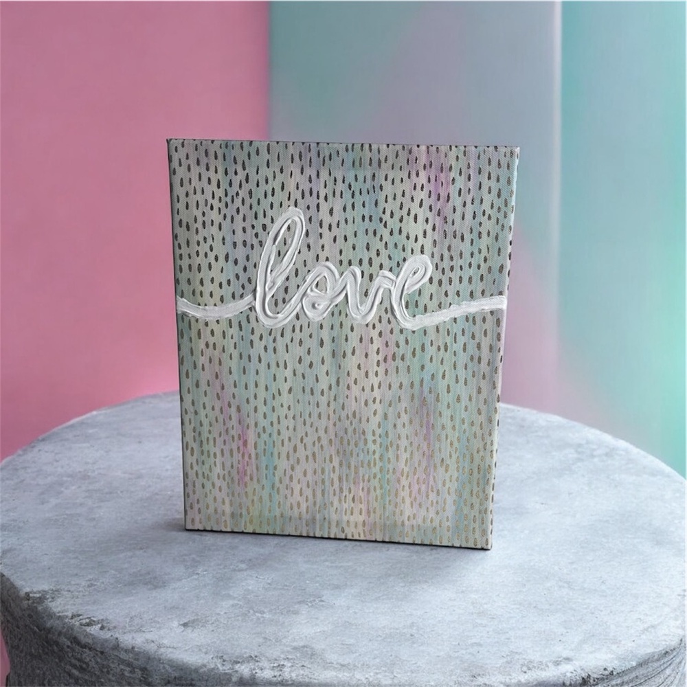 Love Wall Art Canvas – Romantic Home Décor for Bedroom or Living Room 10 x 8 in